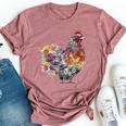 Chicken Aesthetic Flowers Cute Cottagecore Floral Chicken Bella Canvas T-shirt Heather Mauve