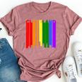 Cleveland Ohio Downtown Rainbow Skyline Lgbt Gay Pride Bella Canvas T-shirt Heather Mauve