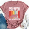 I Like Coffee And My Cat Maybe 3 People Vintage Maine Coon Bella Canvas T-shirt Heather Mauve