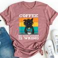Coffee Because Murder Is Wrong Black Vintage Cat Bella Canvas T-shirt Heather Mauve