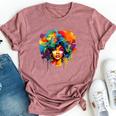 Colorful Afro Woman African American Melanin Blm Girl Bella Canvas T-shirt Heather Mauve