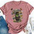 Cottagecore Aesthetic Frog Cute Mushroom Kawaii Moon Vintage Bella Canvas T-shirt Heather Mauve