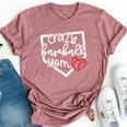 Crazy Baseball Mom Softball Baseball Mama Cute Bella Canvas T-shirt Heather Mauve