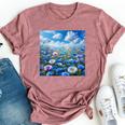 Cute Blue Floral Flowers Blossom Field Bella Canvas T-shirt Heather Mauve