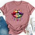 Cute Lips Mardi Gras For Girls Carnival Party Bella Canvas T-shirt Heather Mauve