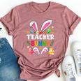 Cute Teacher Bunny Ears & Paws Easter Eggs Easter Day Girl Bella Canvas T-shirt Heather Mauve