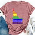 Distressed State Of Idaho Lgbt Rainbow Gay Pride Bella Canvas T-shirt Heather Mauve