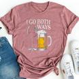 Drinking Alcohol I Go Both Ways Wine Beer Bella Canvas T-shirt Heather Mauve