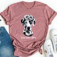 Flowers Giant Adorable Large Gentle Dog Lover Great Dane Mom Bella Canvas T-shirt Heather Mauve