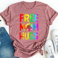 Free Mom Hugs Gay Pride Lgbt Daisy Rainbow Flower Mother Day Bella Canvas T-shirt Heather Mauve