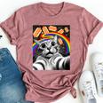Graphic Rainbow Hotdog Ufos Cosmic Space Selfie Cat Bella Canvas T-shirt Heather Mauve