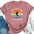 I Ski Like A Girl Try To Keep Up Snow Montains Bella Canvas T-shirt Heather Mauve