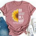 Go Gray In May Support Rainbow Brain Cancer Tumor Awareness Bella Canvas T-shirt Heather Mauve