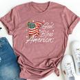 God Bless America Fourth Of July Christian Patriot Usa Flag Bella Canvas T-shirt Heather Mauve