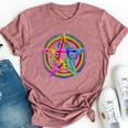 Goth Lgbtq Gay Pride Satanic Rainbow Pentagram Bella Canvas T-shirt Heather Mauve