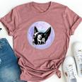 Gothic Cats Full Moon Aesthetic Vaporwave Bella Canvas T-shirt Heather Mauve