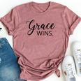 Grace Always Wins For Women Bella Canvas T-shirt Heather Mauve