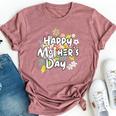 Happy Mother's Day Floral Mom Mommy Grandma 2024 Bella Canvas T-shirt Heather Mauve