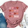 I Heart Love You Valentine Couple Matching Kid Bella Canvas T-shirt Heather Mauve