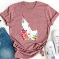 Idaho Vintage Rose State Map Pride Patriotic Floral Idaho Bella Canvas T-shirt Heather Mauve