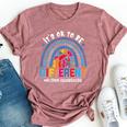It's Ok To Be Different Autism Awareness Leopard Rainbow Kid Bella Canvas T-shirt Heather Mauve