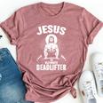 Jesus The Ultimate Deadlifter Christian Weightlifting Bella Canvas T-shirt Heather Mauve