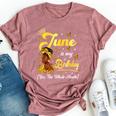 June Is My Birthday African American Woman Birthday Queen Bella Canvas T-shirt Heather Mauve