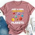 Just A Girl Who Loves Planets Solar Space Science Lover Stem Bella Canvas T-shirt Heather Mauve
