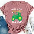 Just A Girl Who Loves Tractors Farm Lifestyle Lover Girls Bella Canvas T-shirt Heather Mauve