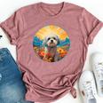 Lhasa Apso Puppy Dog Cute Flower Mountain Sunset Colorful Bella Canvas T-shirt Heather Mauve