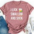 I Lick Salt Swallow Tequila Suck Lime Cinco De Mayo Drinking Bella Canvas T-shirt Heather Mauve