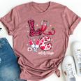 Love Cna Life Messy Bun Valentine's Day Bella Canvas T-shirt Heather Mauve