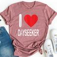 I Love Dayseekers Merch White Text Man Woman Heart Bella Canvas T-shirt Heather Mauve