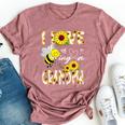 I Love Being A Grandma Sunflower Bee Lover Mother's Day Cute Bella Canvas T-shirt Heather Mauve