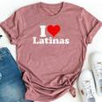 I Love Heart Latinas Girlfriend Wife Bella Canvas T-shirt Heather Mauve