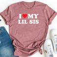 I Love My Lil Sis Big Little Sister Matching Bella Canvas T-shirt Heather Mauve