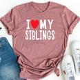 I Love My Siblings Family Celebration Brother Sister Bella Canvas T-shirt Heather Mauve