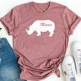 Mama Rhino Animal Father Mother Day Cute Son Daughter Bella Canvas T-shirt Heather Mauve