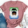 Messy Bun Sierra Leone Flag Woman Girl Bella Canvas T-shirt Heather Mauve