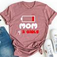 Mom Of 2 Girls 2 Daughters Mommy Of Two Girls Mother Bella Canvas T-shirt Heather Mauve