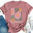 No Rain No Flowers Boho Wildflowers Plants Floral Garden Bella Canvas T-shirt Heather Mauve