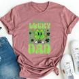 One Lucky Dad Groovy Retro Dad St Patrick's Day Bella Canvas T-shirt Heather Mauve