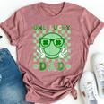 One Lucky Dad Groovy Smile Face St Patrick's Day Irish Dad Bella Canvas T-shirt Heather Mauve