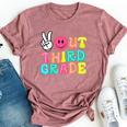 Peace Out 3Rd Grade Graduation Class 2024 Last Day Of School Bella Canvas T-shirt Heather Mauve