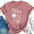 Pitches Be Crazy Baseball Sports Player Boys Bella Canvas T-shirt Heather Mauve