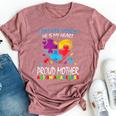 Pround Autism Mom Heart Mother Puzzle Piece Autism Awareness Bella Canvas T-shirt Heather Mauve