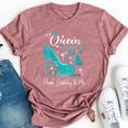 A Queen Was Born In December Birthday High Heel Butterfly Bella Canvas T-shirt Heather Mauve