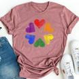 Rainbow Circle Of Hearts Love Gay Pride Lgbt Bella Canvas T-shirt Heather Mauve