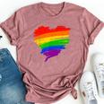 Rainbow Heart Lgbt Ally Lgbtq Lesbian Transgender Gay Pride Bella Canvas T-shirt Heather Mauve