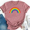 Rainbow Vintage Retro 80'S Style Gay Pride Rainbow Bella Canvas T-shirt Heather Mauve